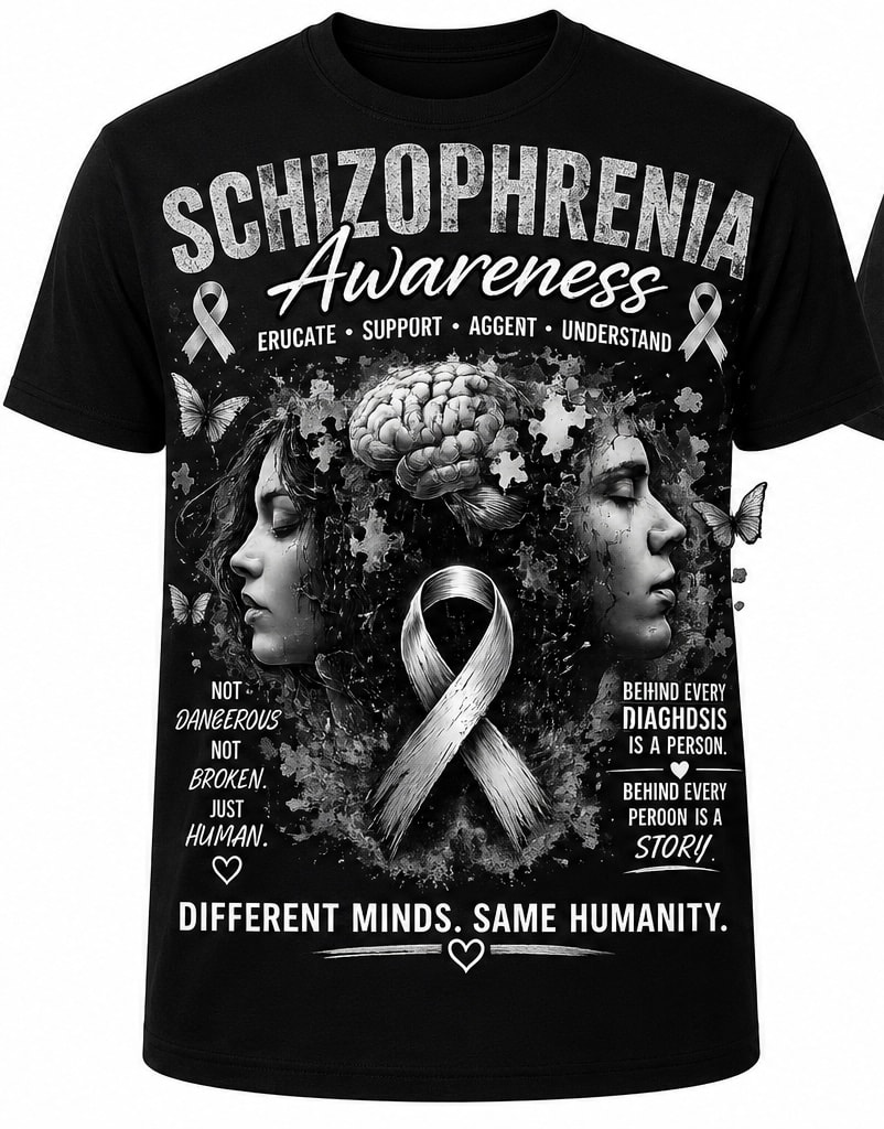 Schizophrenia Awareness Tee — Different Minds Same Humanity